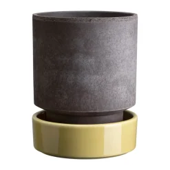 Bergs Potter Hoff pot, Ø18 cm, Raw Grey-Pale Yellow GreyYellow Outlet