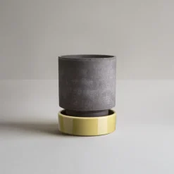 Bergs Potter Hoff pot, Ø18 cm, Raw Grey-Pale Yellow GreyYellow Outlet