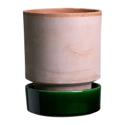 Bergs Potter Hoff pot, Ø18 cm, Raw Rosa-Emerald Green PinkGreen Best