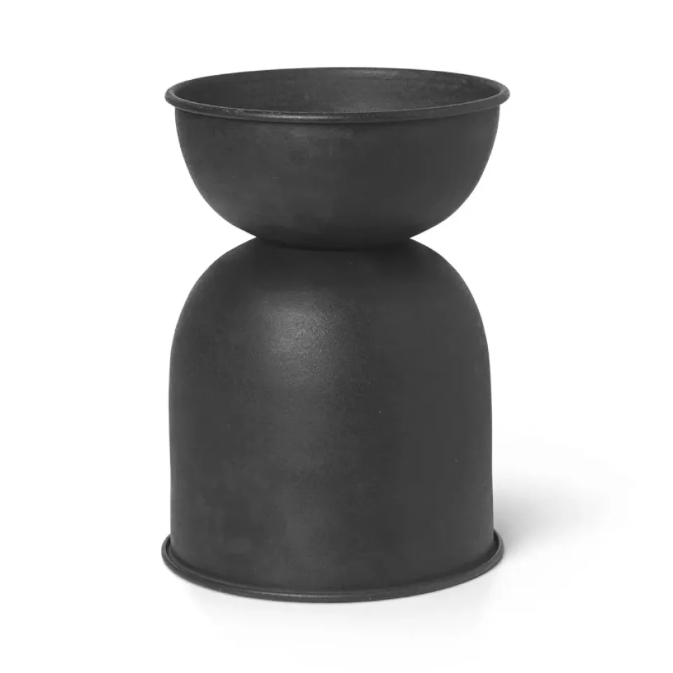 Ferm Living Hourglass flower pot extra small Ø21 cm, -dark grey Black Clearance
