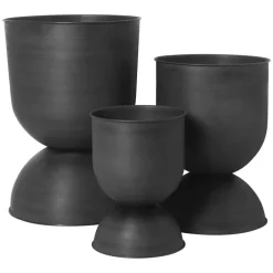 Ferm Living Hourglass flower pot medium Ø40 cm, -dark grey Black Clearance