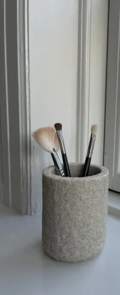 Humdakin Sandstone toothbrush cup 10 cm, Natural Beige Discount