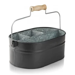 Humdakin System bucket storage box 30x19 cm, Matte black BlackSilver-coloured Best