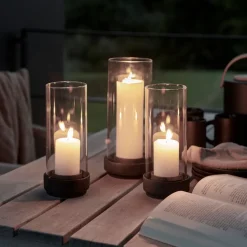 Stelton Hurricane lantern black, Large Brown Best
