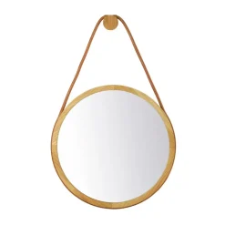 FDB Møbler I3 Mossø wall mirror, Oak nature lacquered Ø40 cm Brown