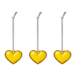 Iittala glass heart, , 5 cm, 3-pack Yellow Best