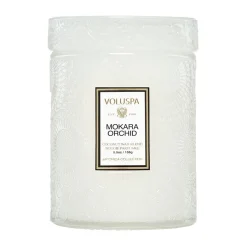 Voluspa Japonica scented in glass jar 50 hours, Mokara Orchid White Clearance