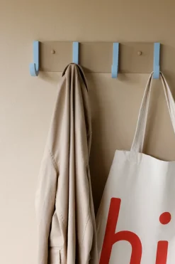 Design Letters Jay clothing rack 4 hooks, Beige-light Blue
