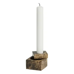 Woud Jeu de dés 1 candle holder marble, Brown Discount