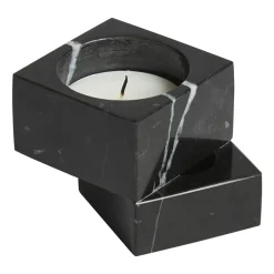 Woud Jeu de dés 1 candle holder marble, Black Sale