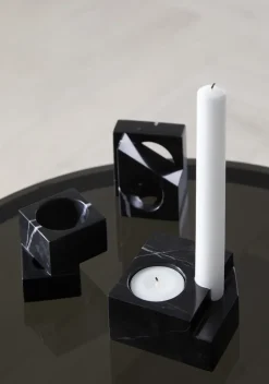 Woud Jeu de dés 1 candle holder marble, Black Sale