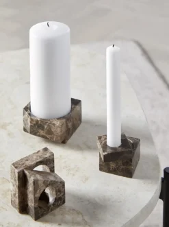 Woud Jeu de dés 3 candle holder marble, Brown Best