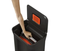 Joseph Joseph Titan trash compactor pedal bin 30 L, Carbon Black New