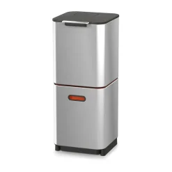 Joseph Joseph Totem Compact trash bin 40 L, Stainless steel Silver-coloured