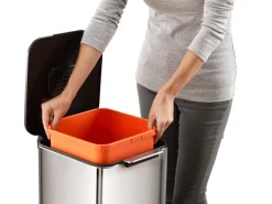 Joseph Joseph Totem Compact trash bin 40 L, Stainless steel Silver-coloured
