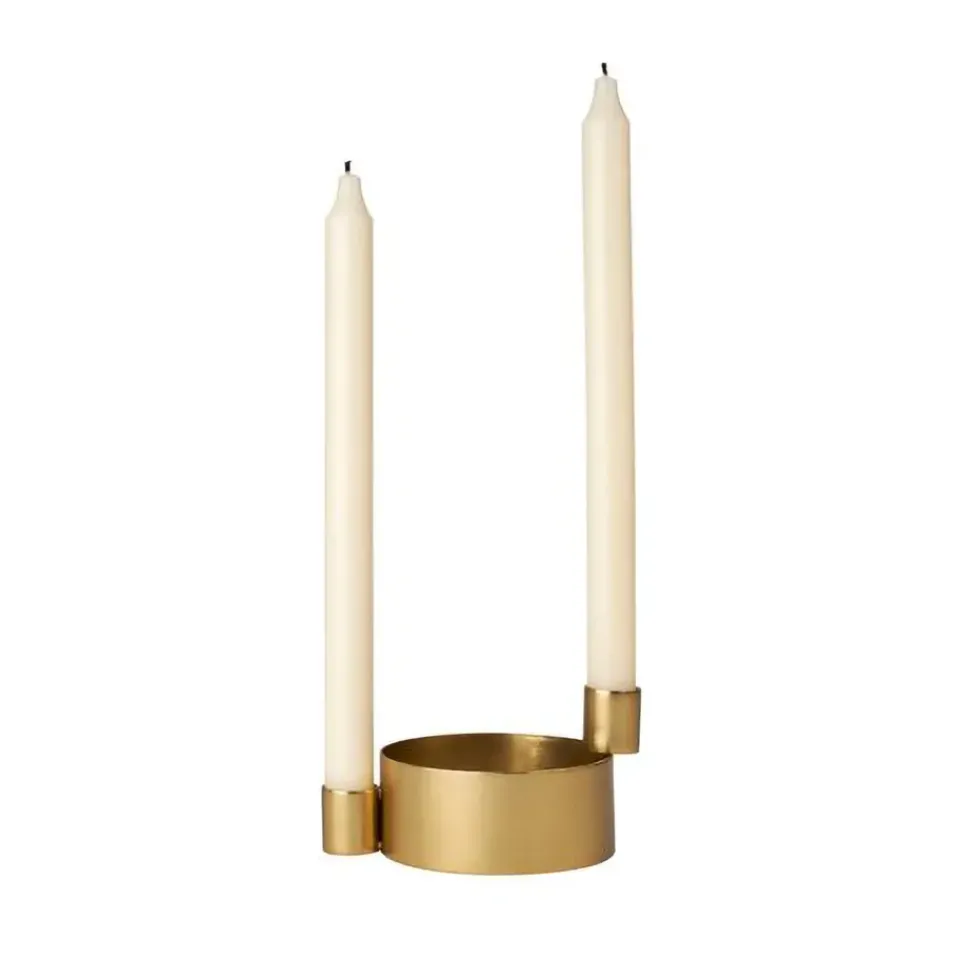 Broste Copenhagen Judie candlestick, 7x14 cm Gold-coloured Sale