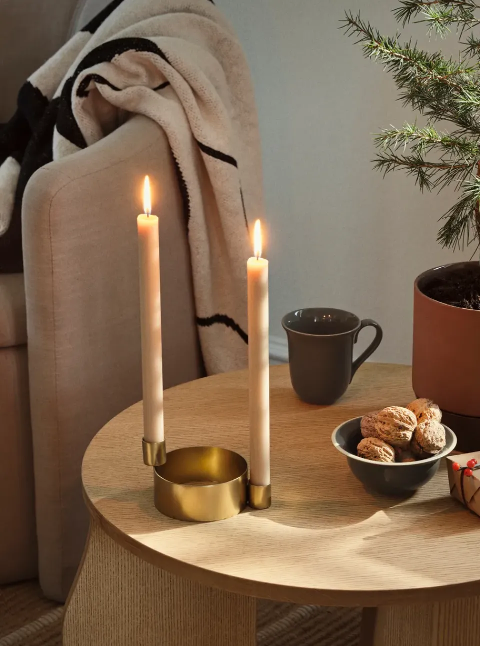 Broste Copenhagen Judie candlestick, 7x14 cm Gold-coloured Sale