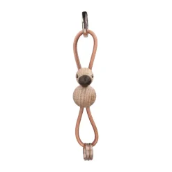 Kay Bojesen Denmark Kaj Bojesen bird keyring, Oak, natural leather Brown New