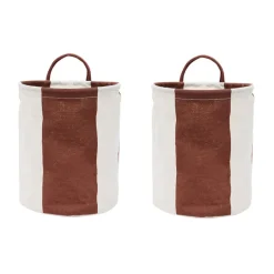 OYOY Kara storage basket small Ø18x22 cm 2-pack, Nutmeg BrownWhite Sale