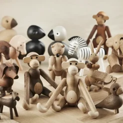 Kay Bojesen Denmark Kay Bojesen wooden monkey small, Untreated oak and maple BeigeBrown