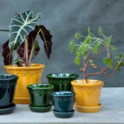 Bergs Potter Københavner flower pot glazed Ø12 cm, Green New