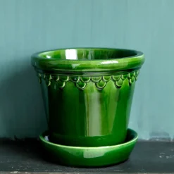 Bergs Potter Københavner flower pot glazed Ø16 cm, Green Best