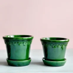 Bergs Potter Københavner flower pot glazed Ø16 cm, Green Best