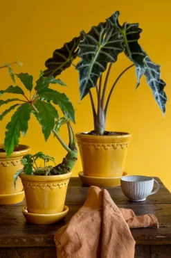 Bergs Potter Københavner flower pot glazed Ø18 cm, Yellow New