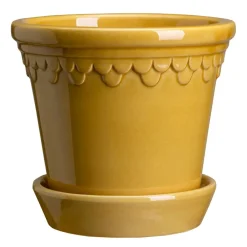 Bergs Potter Københavner flower pot glazed Ø16 cm, Yellow Discount