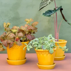 Bergs Potter Københavner flower pot glazed Ø16 cm, Yellow Discount