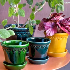Bergs Potter Københavner flower pot glazed Ø14 cm, Green Best