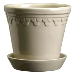 Bergs Potter Københavner flower pot glazed Ø16 cm, Sand Stone Beige Outlet