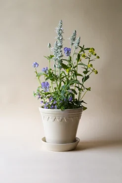 Bergs Potter Københavner flower pot glazed Ø10 cm, Sand stone Beige Hot