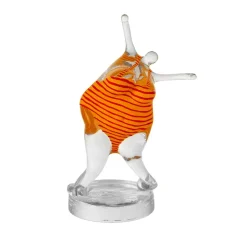 Kosta Boda KE 'Badlycka' glass sculpture, yellow-red YellowRed Outlet