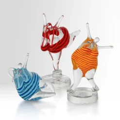 Kosta Boda KE 'Badlycka' glass sculpture, yellow-red YellowRed Outlet
