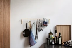 Ferm Living Kitchen rod with 6 hooks, brass Gold-coloured Hot
