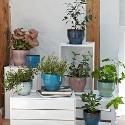 Knabstrup Keramik Knabstrup outdoor flower pot Ø16.5 cm, dusty Blue Hot