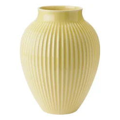 Knabstrup Keramik Knabstrup vase ribbed 27 cm, Yellow Outlet
