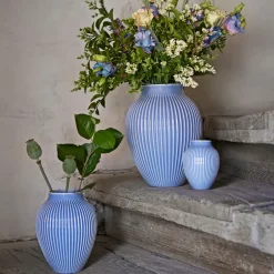 Knabstrup Keramik Knabstrup vase ribbed 20 cm, lavender Blue Online