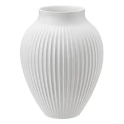 Knabstrup Keramik Knabstrup vase ribbed 20 cm, White