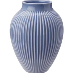 Knabstrup Keramik Knabstrup vase ribbed 27 cm, lavender Blue Hot