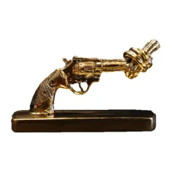 Non Violence Knotted Gun mini 7 cm, Bronze Gold-coloured Discount