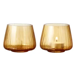 Bitz Kusintha tea light holder 7.5 cm 2-pack, Amber Yellow New