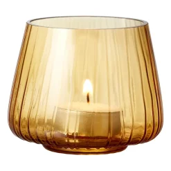 Bitz Kusintha tea light holder 7.5 cm 2-pack, Amber Yellow New