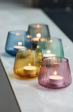 Bitz Kusintha tea light holder 7.5 cm 2-pack, Amber Yellow New
