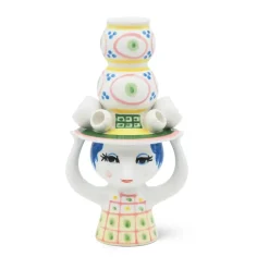 Bjørn Wiinblad Lady with hat candle holder H16 cm, Pink Clearance