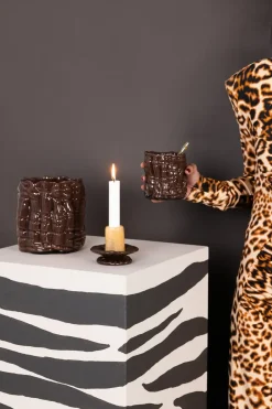 Byon Lara candle holder XS 9 cm, Orange-brown OrangeBrown Sale