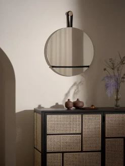 Design House Stockholm Lasso mirror round, clear- Black Sale