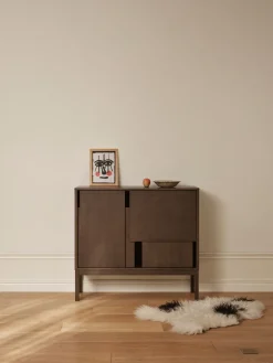Design House Stockholm Layer sideboard, Dark oak, 120x110, with legs Brown New