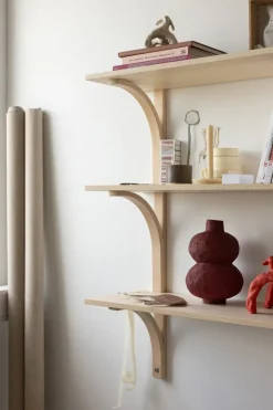Swedese Levi shelf, Lacquered ash-brass, 2 shelves, 180 cm Beige Online
